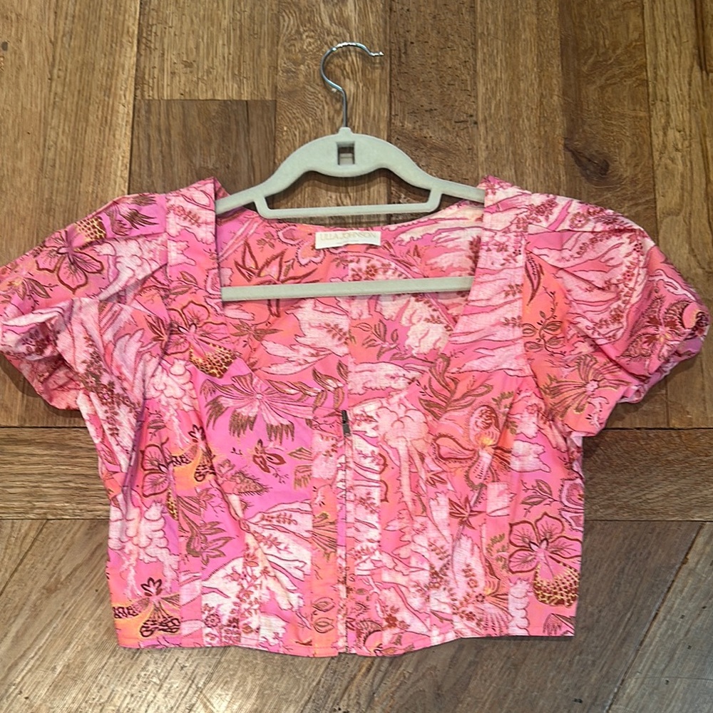Ulla Johnson cropped zipped puff sleeved blouse